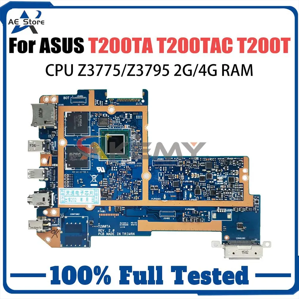 Notebook Mainboard For ASUS T200T T200T T200TA T200TAC Laotop Motherboard With Z3775 Z3795 CPU 2GB 4GB RAM 32G-SSD 100% Test OK