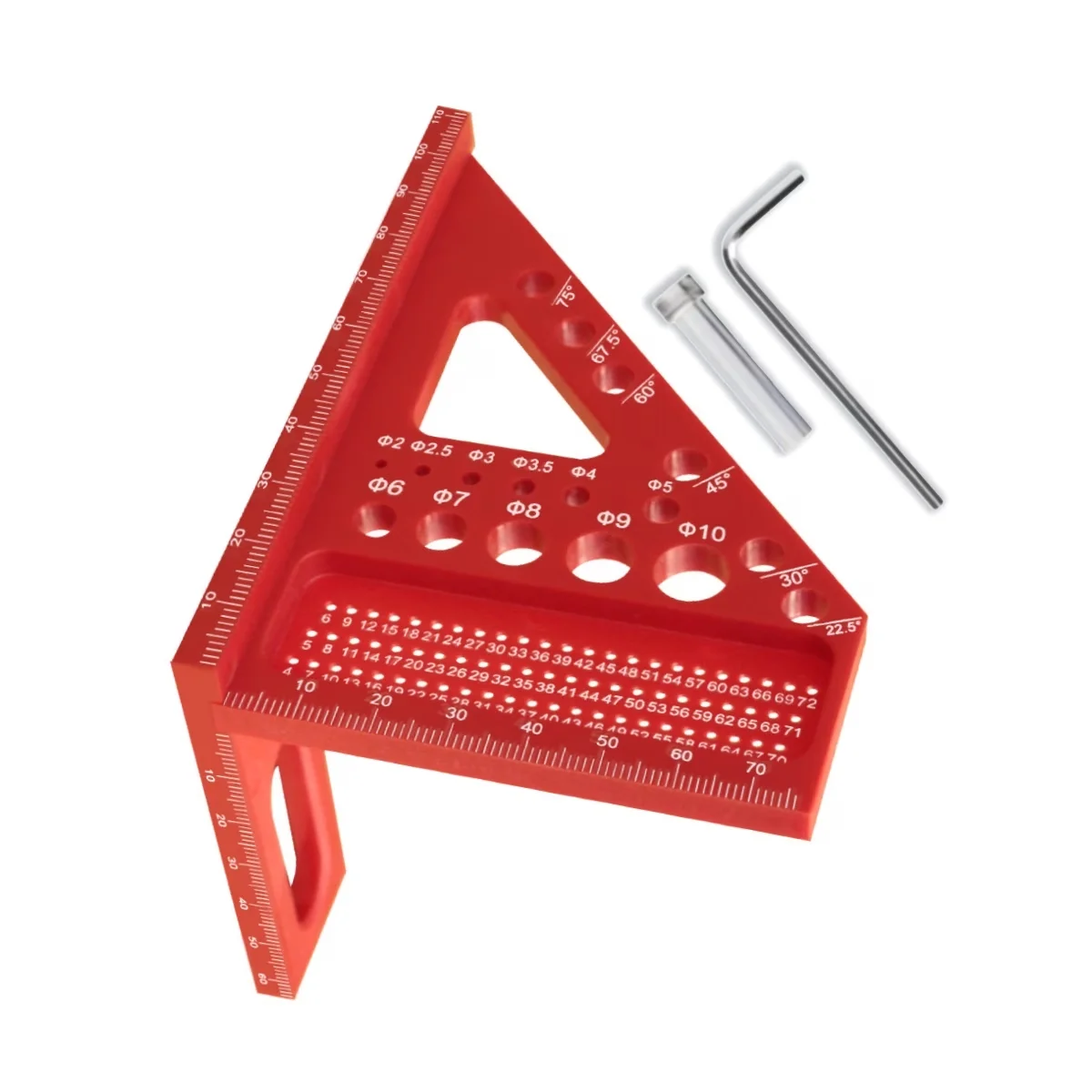 3D Multi-Angle Measuring Ruler, 45/90 Degree Woodworking Square Protractor,Triangle Ruler Layout Measuring Tool image 5
