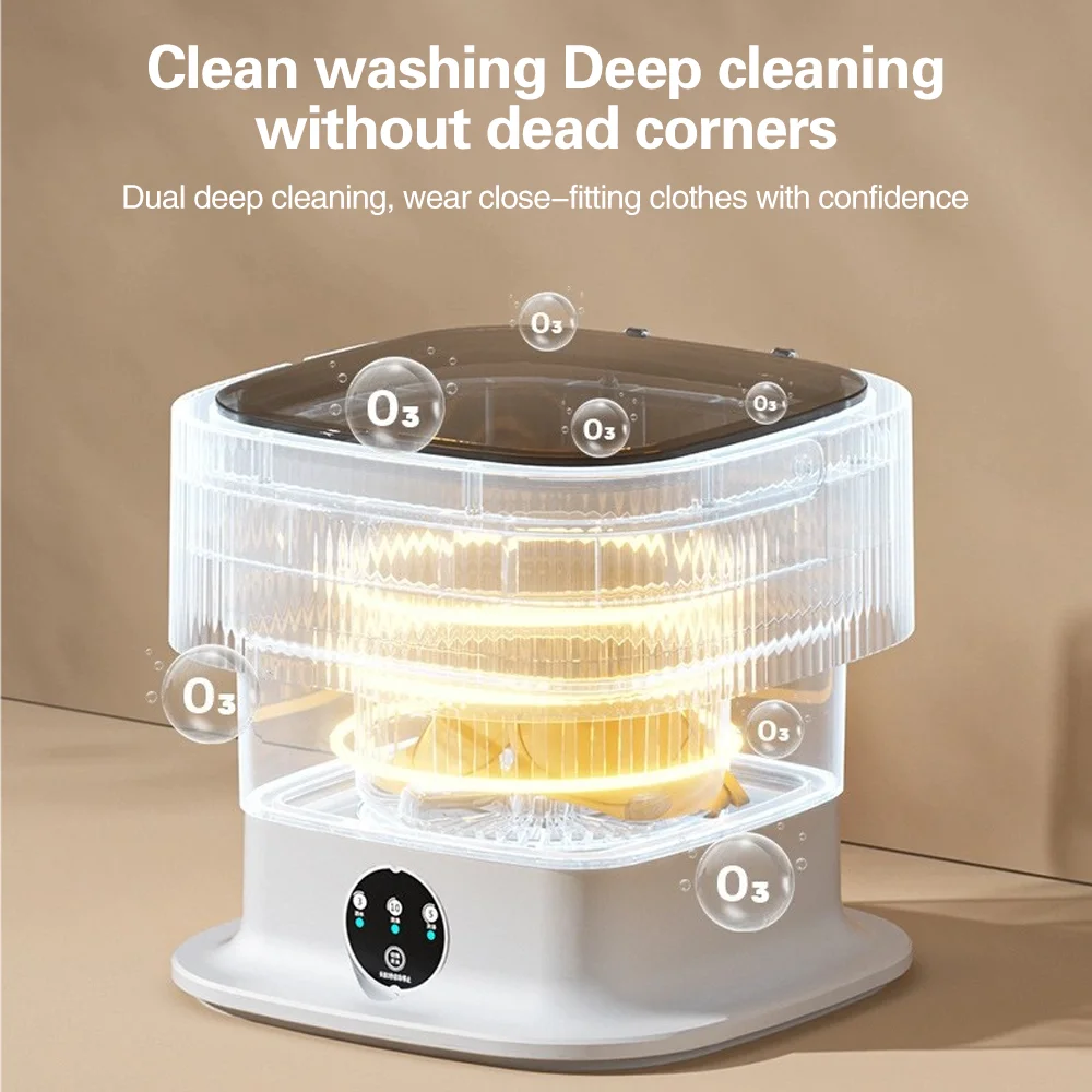 غسالة محمولة قابلة للطي سعة 10 لتر مع وظيفة جافة دوارة مؤقتة للجوارب والملابس الداخلية وتنظيف الملابس الداخلية