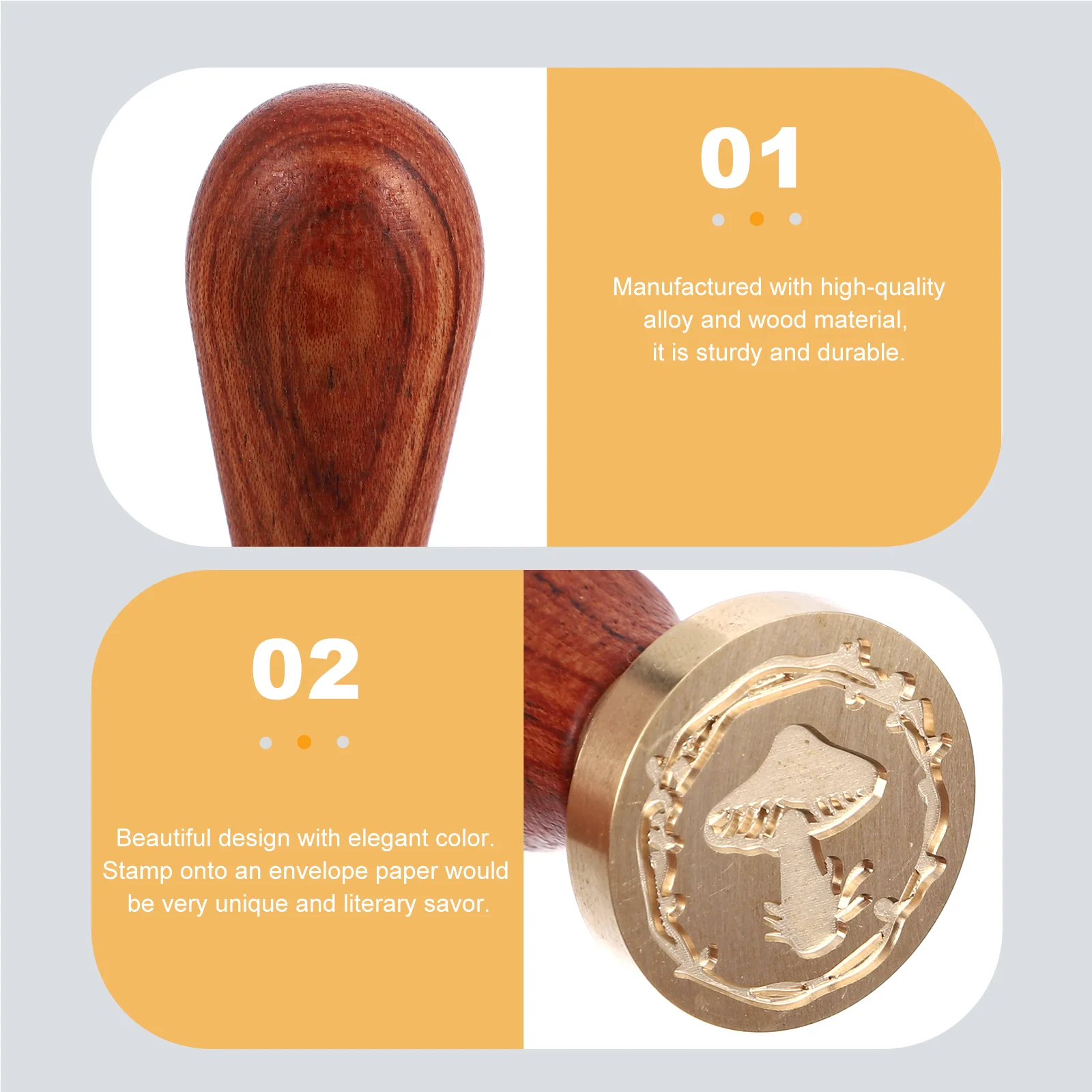 

Vintage Mushroom Wreath Pattern Sealing Elegant Design for Letters Envelopes Invitations DIY Decor Scrapbook Seal