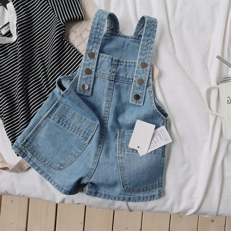 Monos para niños, pantalones 2025, gran oferta de verano y otoño, pantalones vaqueros con tirantes para niño, pantalones cortos informales con tirantes para niña