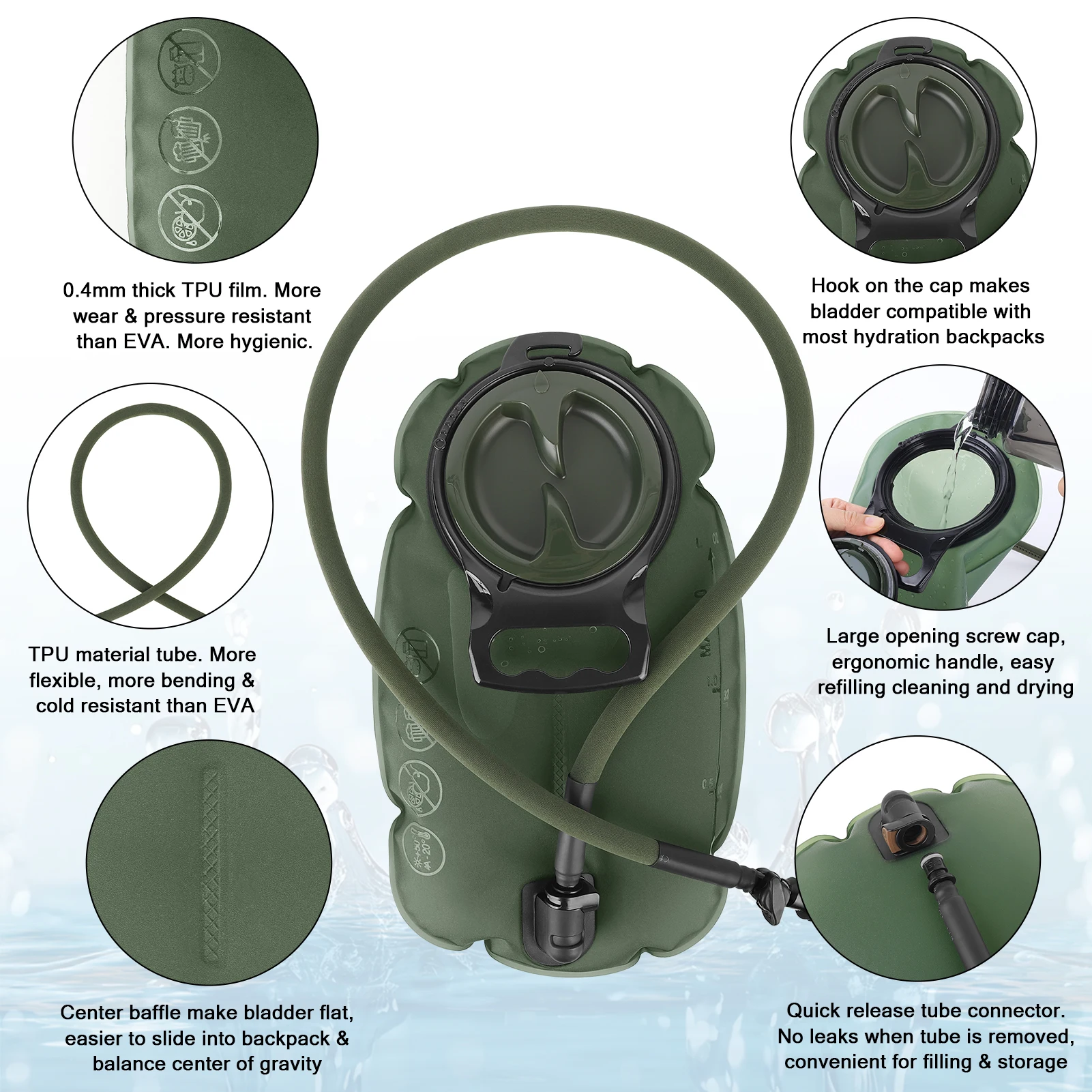 KRYDEX Tactical 1.5L 2L 3L Wat - Hydration Pack Backpack ulasan dan harga