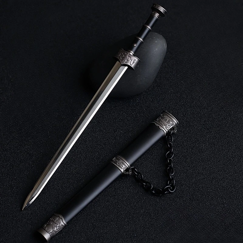 6.69in Anime Peripheral Qin Shi Huang Sword With Scabbard Keychain Pendant Ancient Metal Sword Model Series Collectible Toy Gift