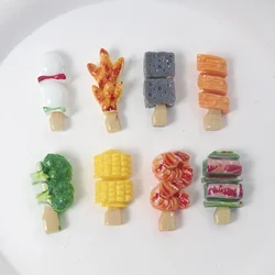 10/100Pcs Mini Nail Art Cute Cartoon BBQ Series Resin Scrapbook DIY handmade Children Gift Hairpin Accessories