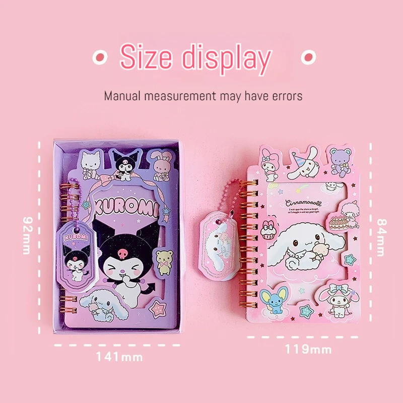 Sanrio Anime Style Loop Notebook Kuromi Cinnamoroll Cute Cartoon Vocabulary Book Bookbook Notebook Portable Notebook Student Gif