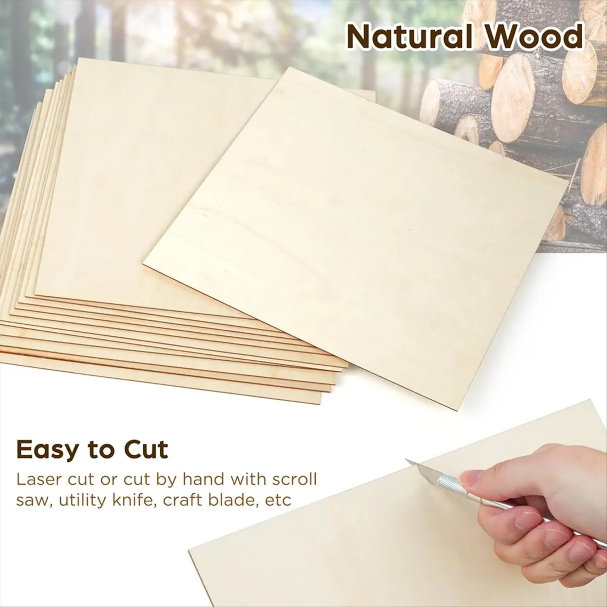 A56K Basswood Board,Basswood Sheet Plywood Smooth Craft Wood Board for Laser Cutting,DIY Building Model 30x30x0.3cm