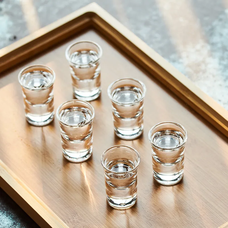 6-Pack Small Transparent Glass Baijiu Cups Home Use Drinking Glasses for Strong Alcohol Bullet Cup One-Take Glasses