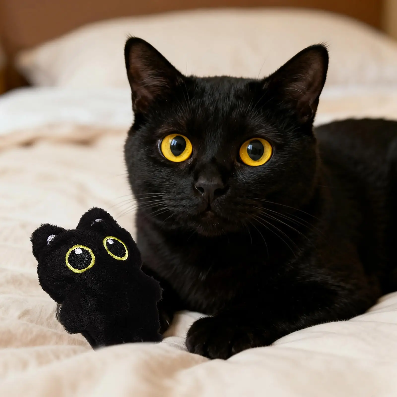 Kawaii Black Cat Plush Charm Toy Cute Doll Keychain for Handbags Backpacks Purse Keychain Accessories Charm Cat Lover Gifts