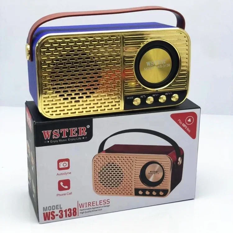 

Original WSTER WS3138 Support USB TF CARD FM RADIO Dab Tuner Dj System Portable Mini Speaker