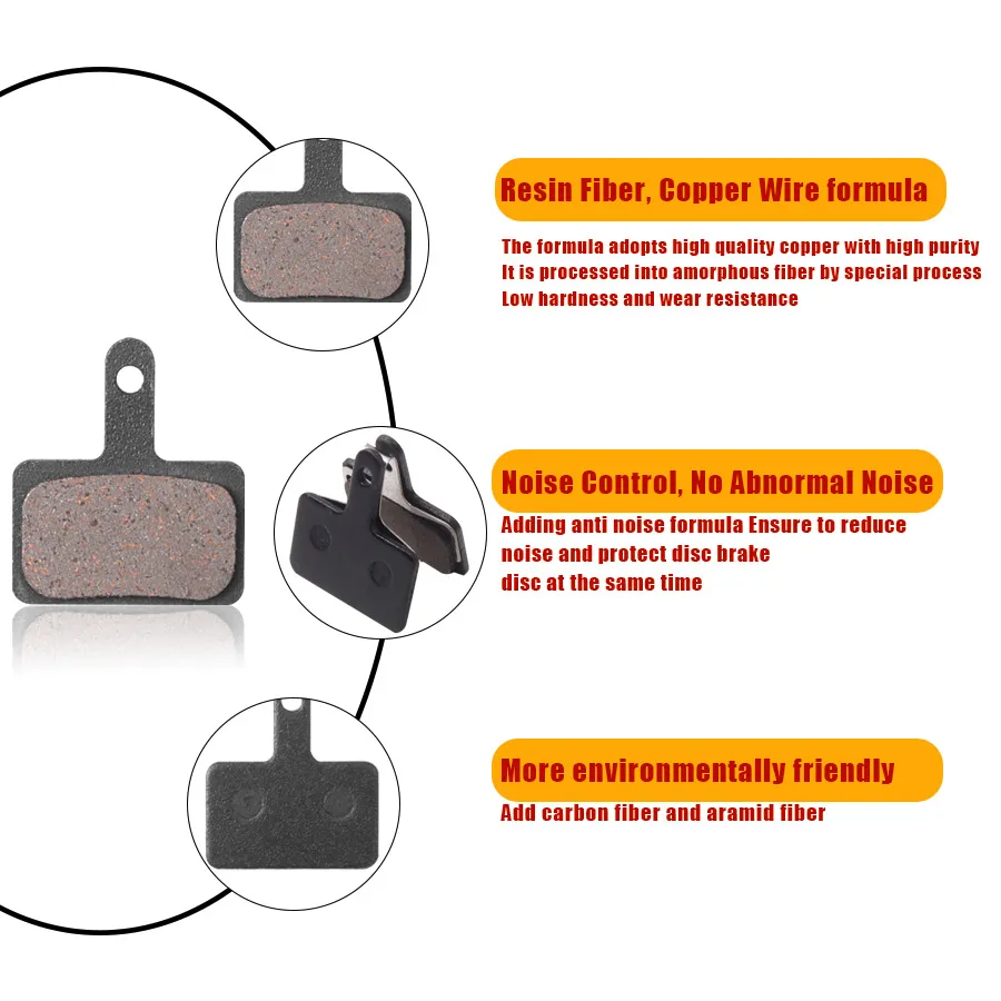 For Shimano B01S Resin Brake Pads for MTB Bike MT200 M315 br-M485 M445 M446 M447 M395 M355 M575 M475 M416 M396 M525 M465