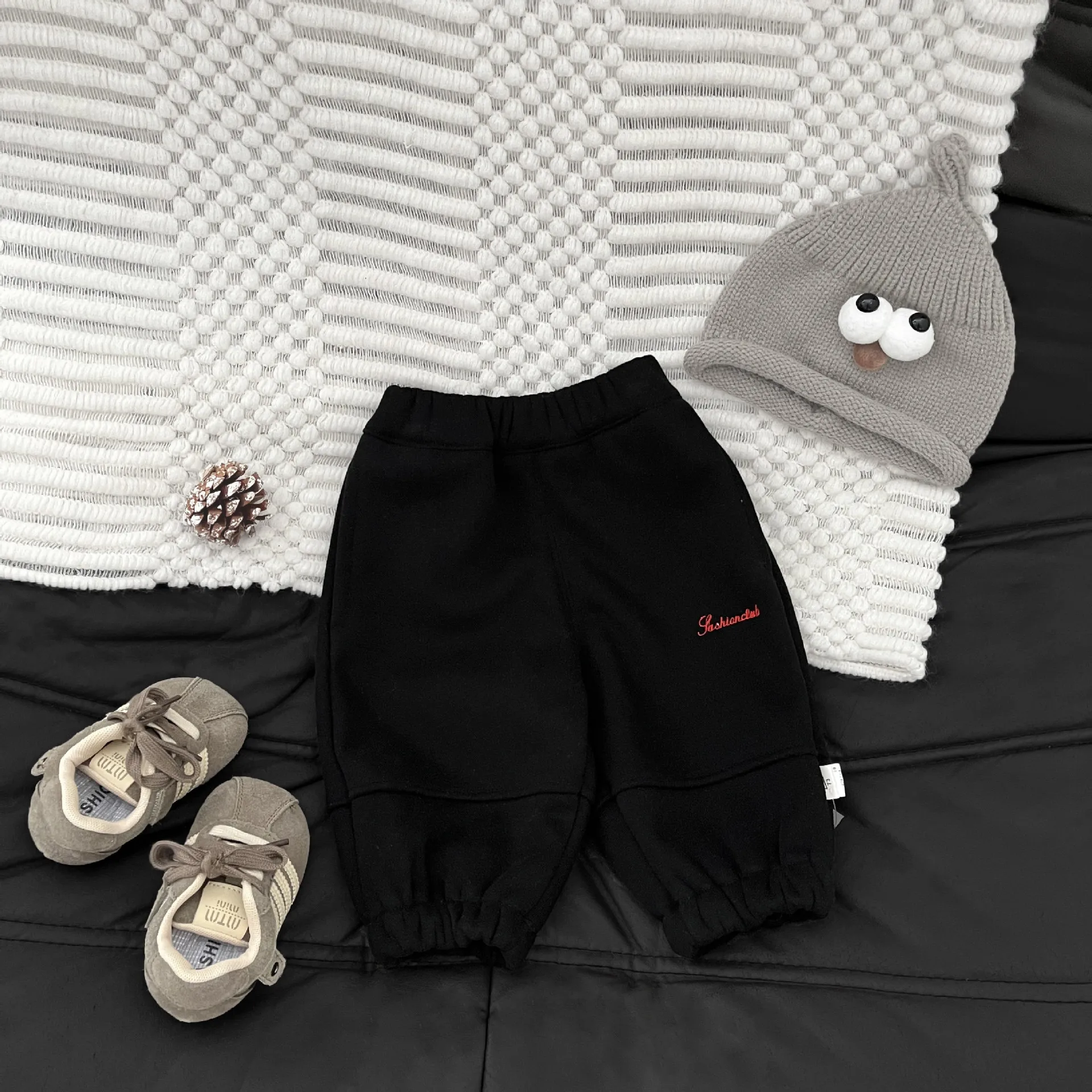 2025 شتاء جديد الطفل الصوف السراويل إلكتروني طباعة الفتيان سراويل تقليدية زائد المخملية سميكة الرضع فتاة بناطيل تدفئة طفل الملابس #5