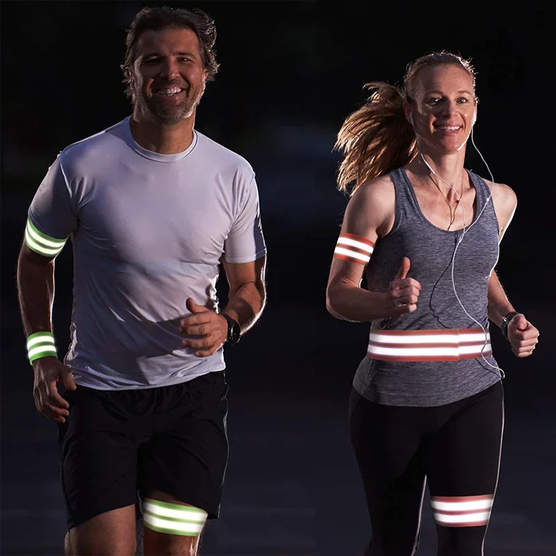 High Visibility Reflective Straps for Night Walking, Cycling, Running Safety on Wrist, Arm, Ankle, Leg