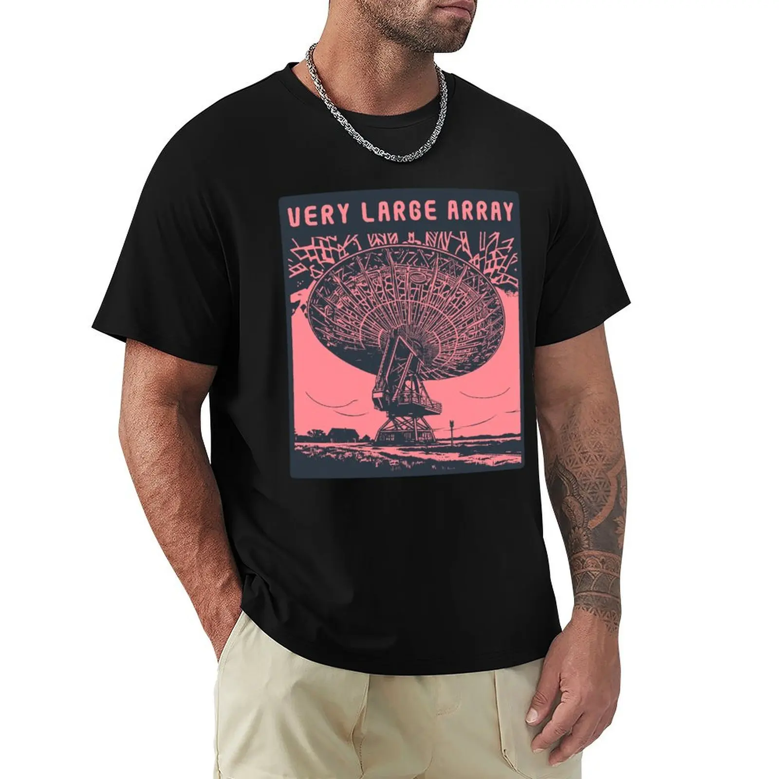Very Large Array Art T-Shirt Plus Size Workout Short Sleeve Top