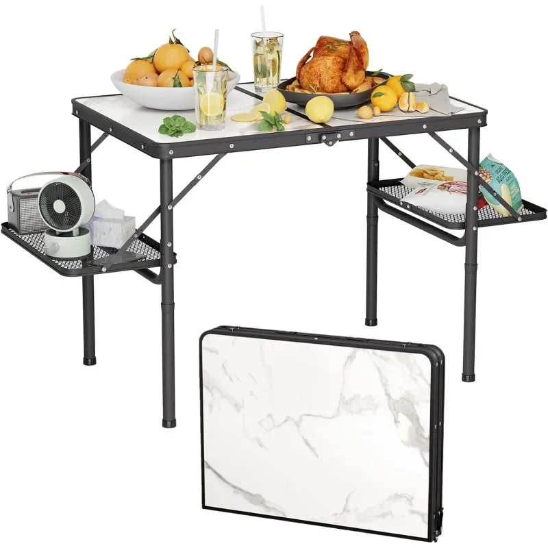 

Folding Camping Table 3ft, Folding Picnic Table, Camp Tables Portable Foldable, 50% Extra Side Space, Outdoor Patio Table,
