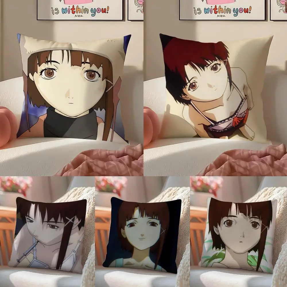 

Наволочка для подушки с изображением персонажа из аниме-сериала Experiments L-Lain, короткий плюш, невидимая молния, для дивана или комнаты