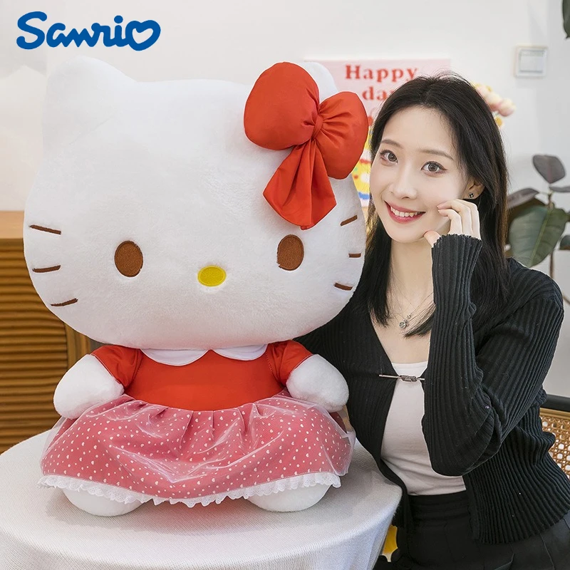 

46/55/70 см большой размер Sanrio Hello Kitty плюшевые игрушки мультфильм аниме Peluche Kawaii орнамент удобная мягкая кукла детская игрушка в подарок