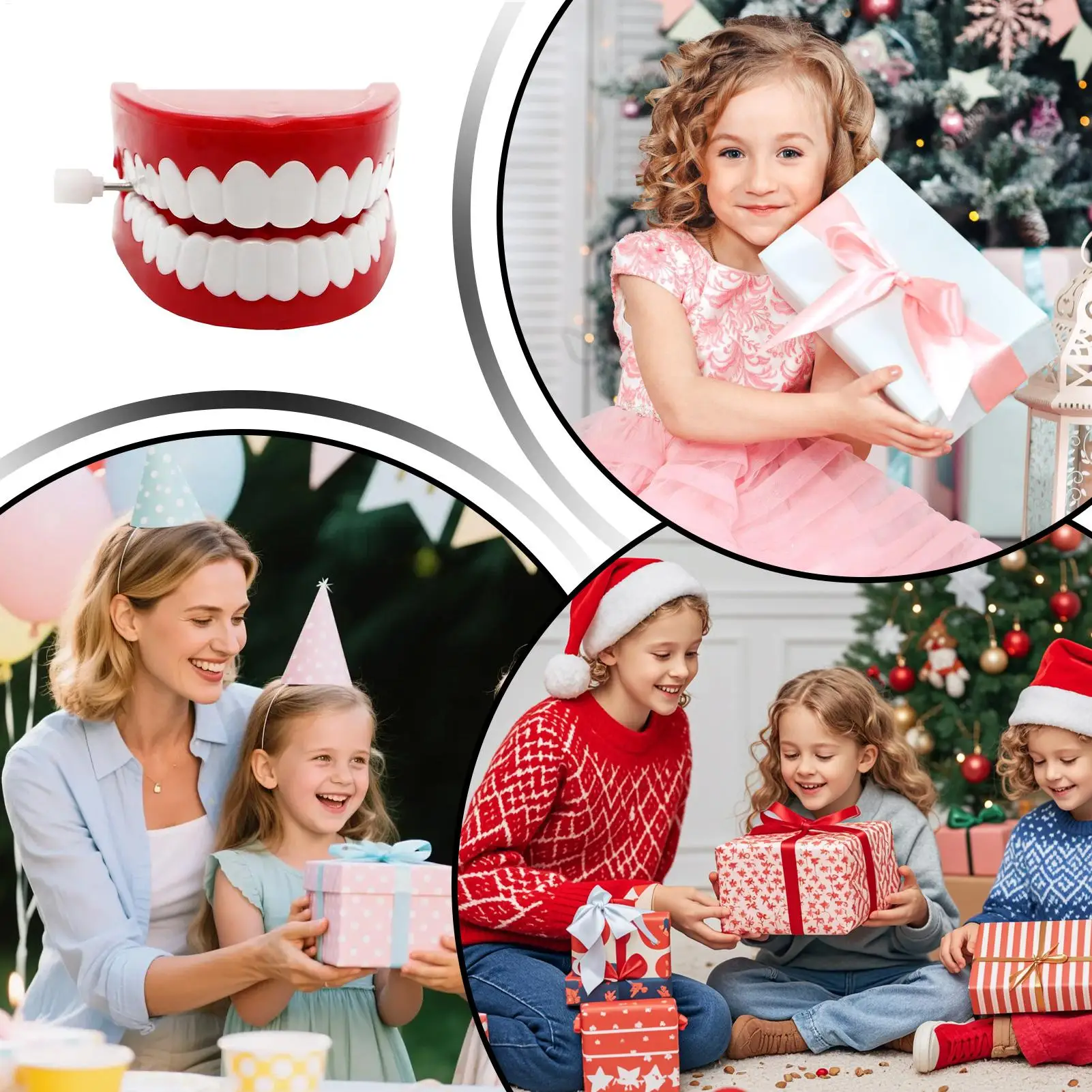 Creative Fun Dentures Clockwork Toy Funny Practical Joke Wind Up Toy Teeth Model Toys For Kids Gifts