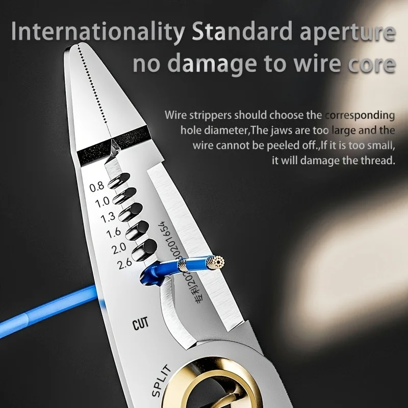 AIRAJ 9 in 1 multifunctional electrician pliers wire strippers Cable Stripping Crimping Striping External hex wrench Hand tools