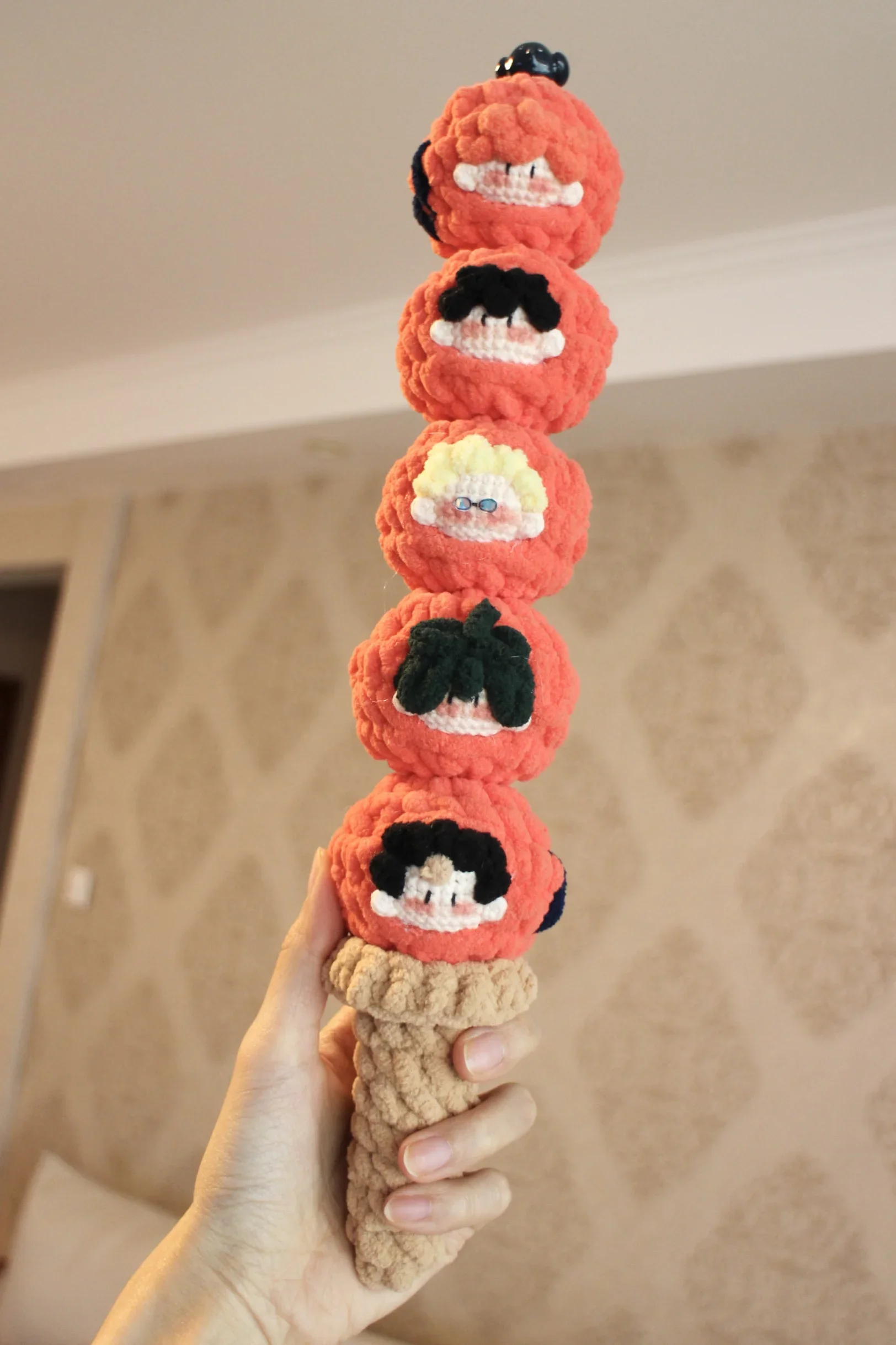 Anime Haikyuu!! Shoyo Hinata Kei Tsukishima Yu Nishinoya Cosplay Ornament Stuffed Toys Ice Cream Cone Handmade Halloween Xmas