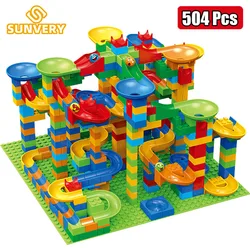 Kids Marble Race Run Building Blocks Maze Ball Track Game Plastic Funnel Slide Assemble DIY Bricks Logical Kids Gift