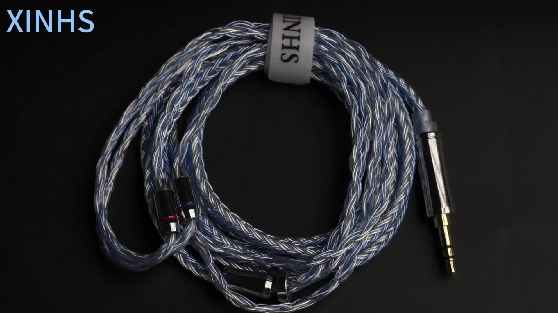 XINHS 16コアブルーシルバー 0.78mm 2ピン イヤホンケーブル