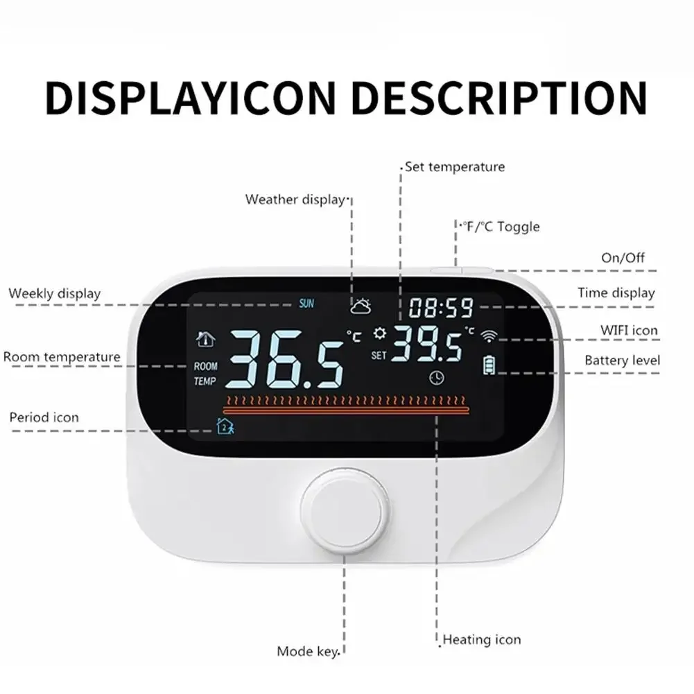 For Tuya For Smart Home Wifi Boiler Thermostat LCD Display Temperature Controller For Alexa Support Voice Control