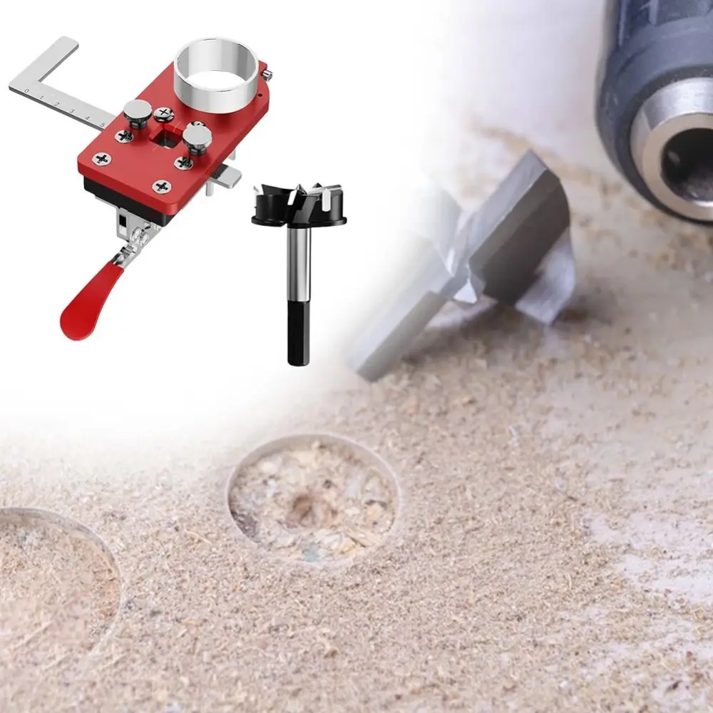 

Accurate Positioning Tool Hinge Hole Opener Practical Design Fixture Ruler Hinge Drilling Jig Ergonomic Design Adjustable