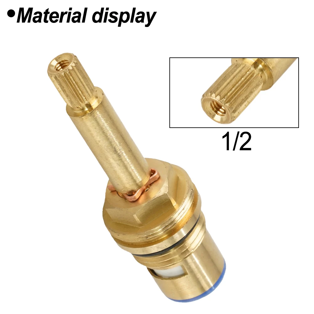 Hot Water Tap Valve 1/2inch 1pcs Bathroom Home Bronze Valve Core Cartridge Quarter Long Stem Shower Bath Turn Flow