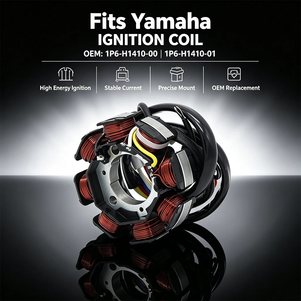 Motorcycle Magneto Stator Coil For Yamaha TTR50 TT-R50 2006 2007 2008 2009 2010 2011 2012 2013 - 2020 1P6-H1410-00 1P6-H1410-01