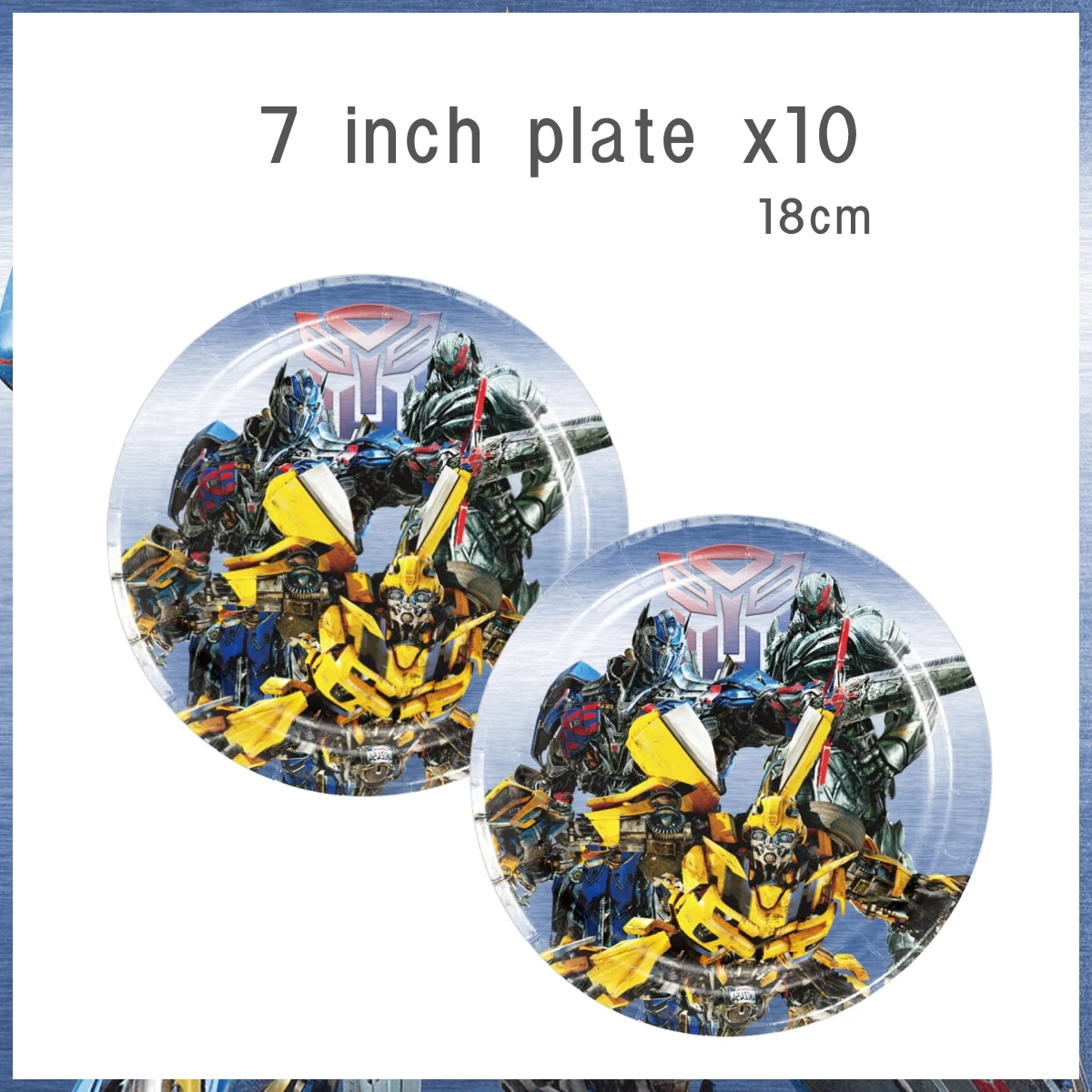 Transformation Birthday Party Decoration Tableware Set Plate For 10People Backdrop Bumble Bee Robot Balloons Boys Party Supplies