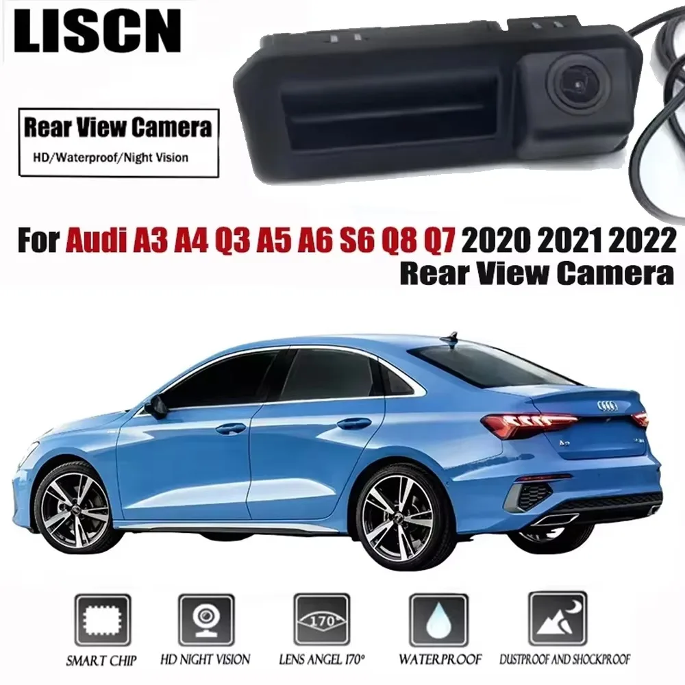 For Audi A3 A4 Q3 A5 A6 S6 Q8 Q7 2020 2021 2022 Rear View Camera Trunk Handle Camera Backup Waterproof Parking Reversing Camera