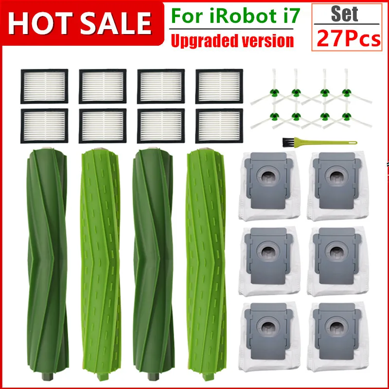 Cepillos laterales y cepillos de rodillo para iRobot Roomba i7 i7 + E5 E6 I Series, Kit de repuesto de piezas de Robot aspirador