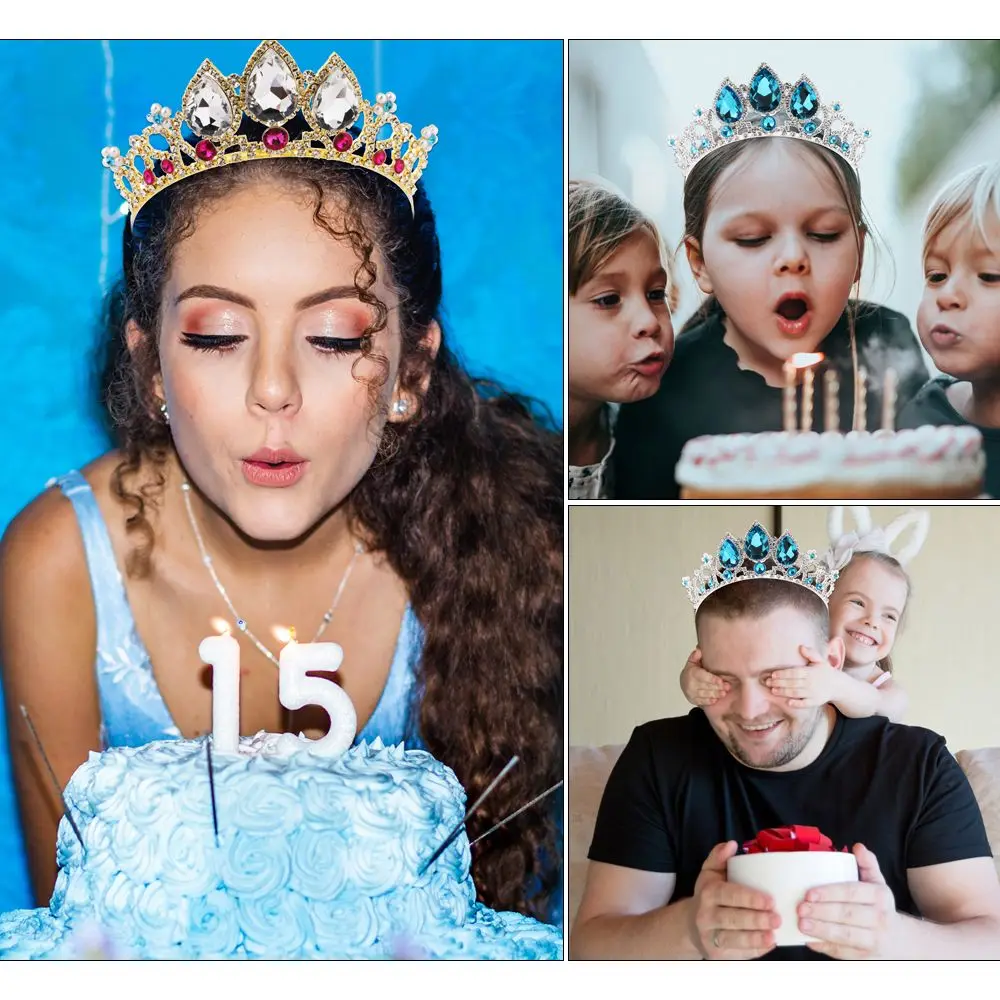Model Catwalk Rhinestone Tiara Wedding Birthday Tiaras for Girls Princess Crown Pearl Headband Bling Bling