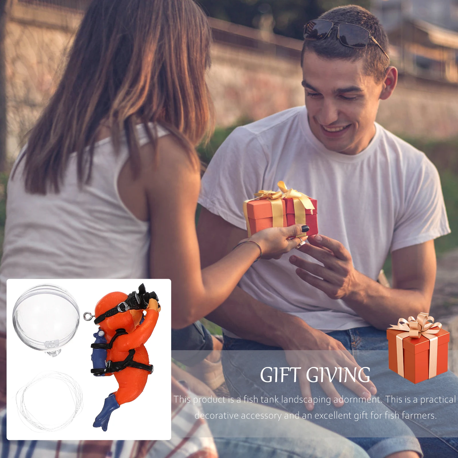 

Fish Tank Diver Decoration Aquarium Floating Ornament Sturdy PVC Craftsmanship Natural Look Safe for Pets Long Time Storage