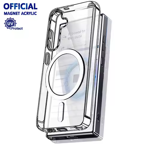 For Galaxy Original Clear Magnet Magsafe Case For Samsung S25 Edge S21 S23 Fe S22 Plus S24 Ultra Z Flip Fold 6 5 4 3 Magnetic