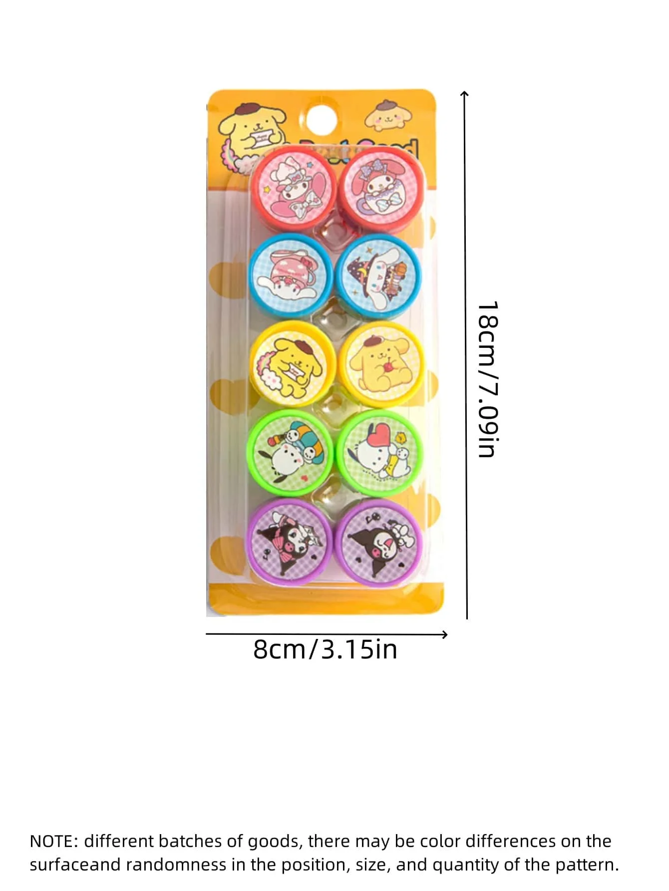 10 قطعة HelloKittys ميلودي كورومي سينامورول ختم لطيف مكافأة الكرتون ختم كتيب القرطاسية هدية جائزة العنصر نقاط الفداء