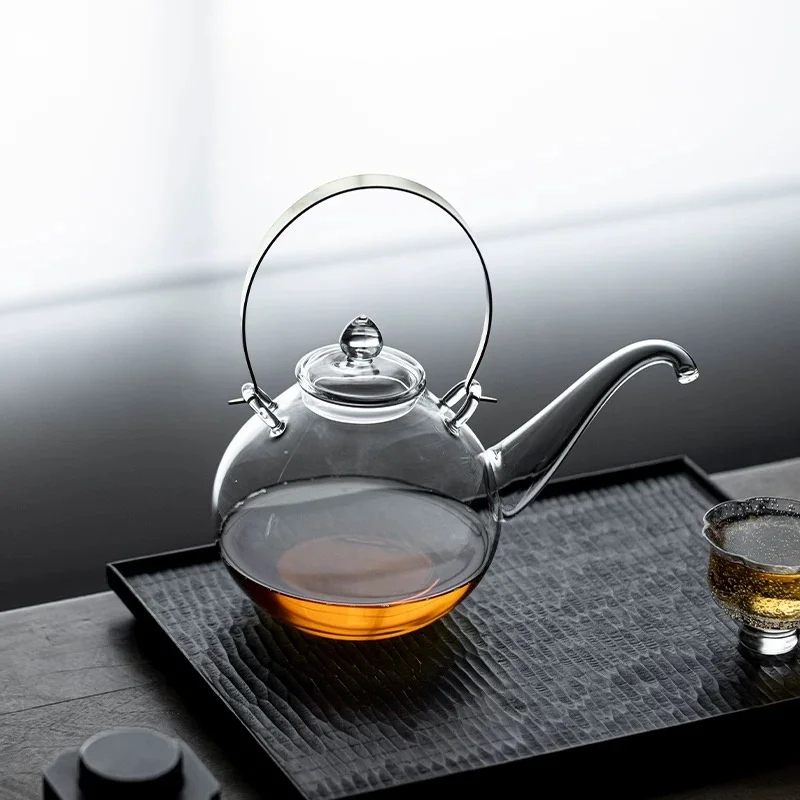 

1000ml Lifting Beam High Borosilicate Glass Teapot Traditional Kung Fu Brewing Puer Green Tea Pot Tea Maker Kettle