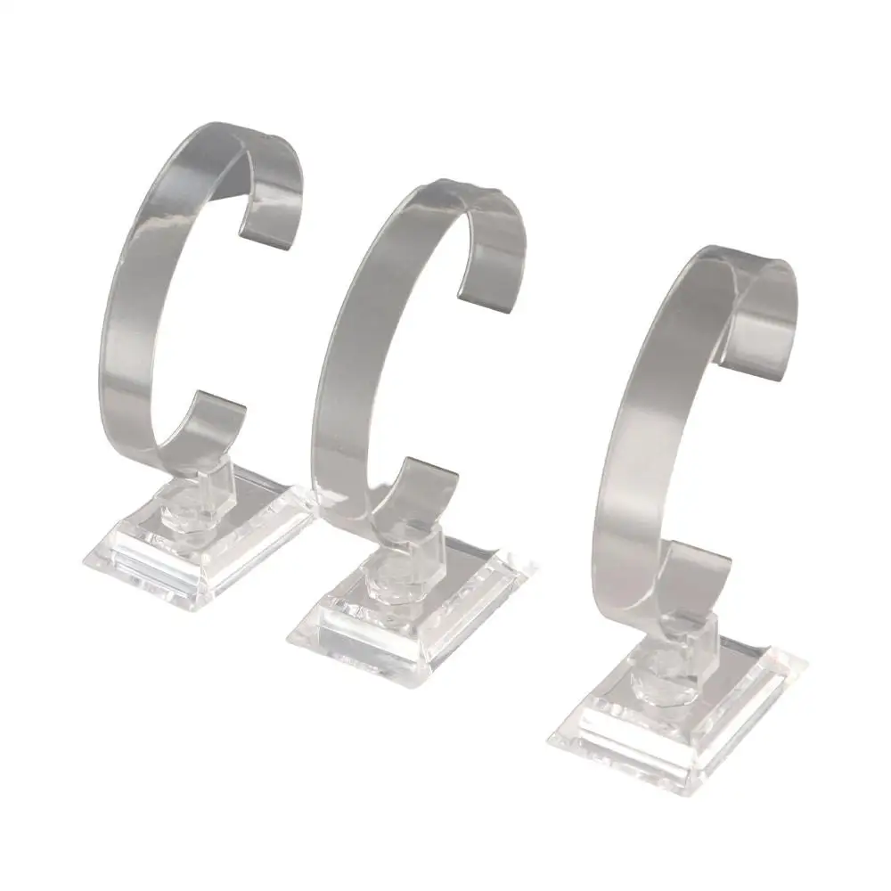 Transparent Watch Display Racks Bracelet Bangle Jewelry Rack Watch Holder Stand C-Ring Clear Watch Display Holder Watch Storage
