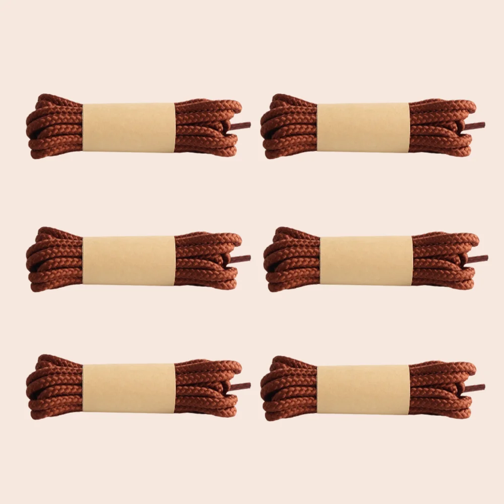 6 Paar Premium Runde Geflochtene Schnürsenkel, Rutschfeste Wanderstiefel-Schnürsenkel, Robuste Ersatz-Schuhbänder für Martin-Stiefel und Arbeitsschuhe – Detail 1