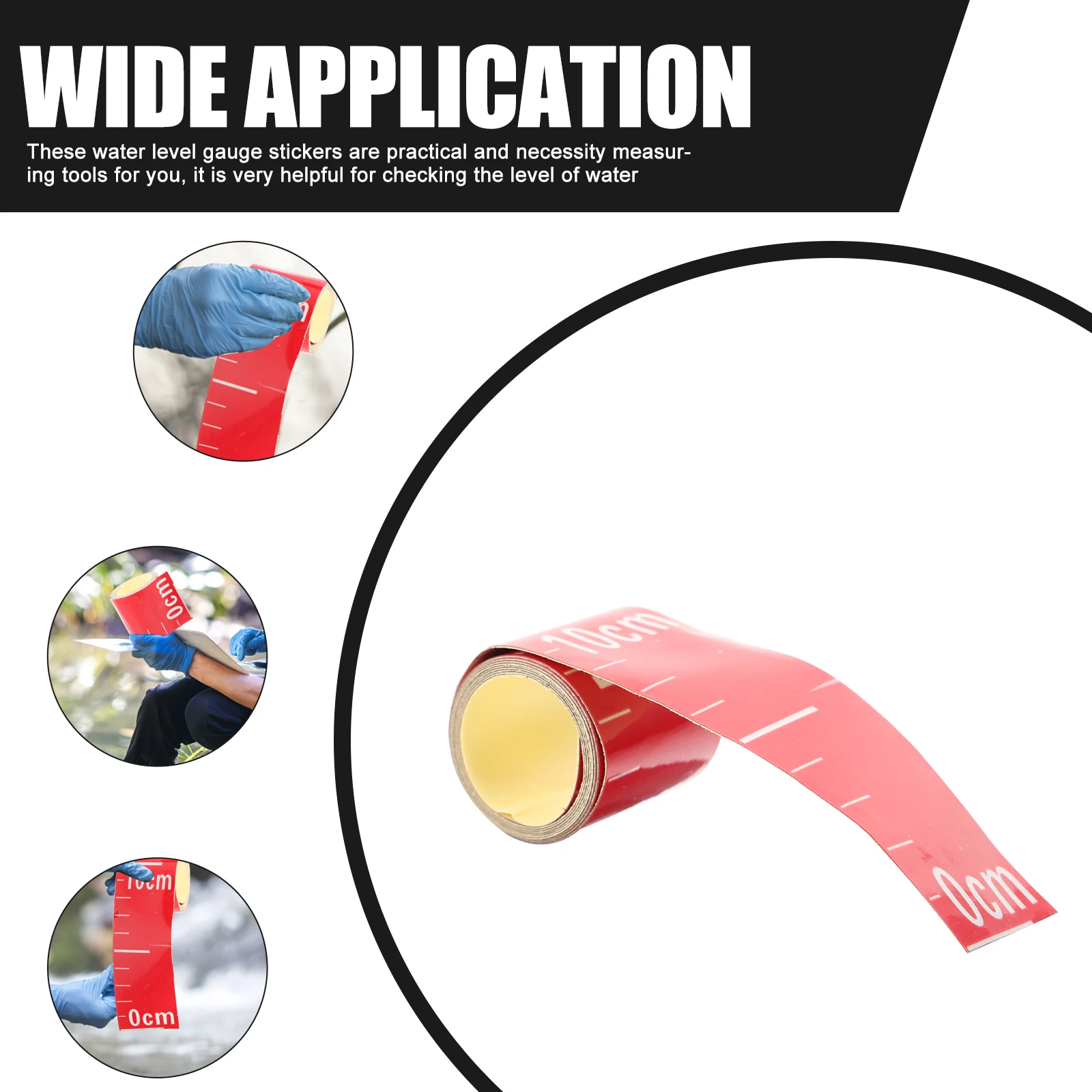 

2Pcs 1 Meter Water Level Gauge Stickers Clear Visible Scale Waterproof Measuring Tool for Pool Water Depth Check