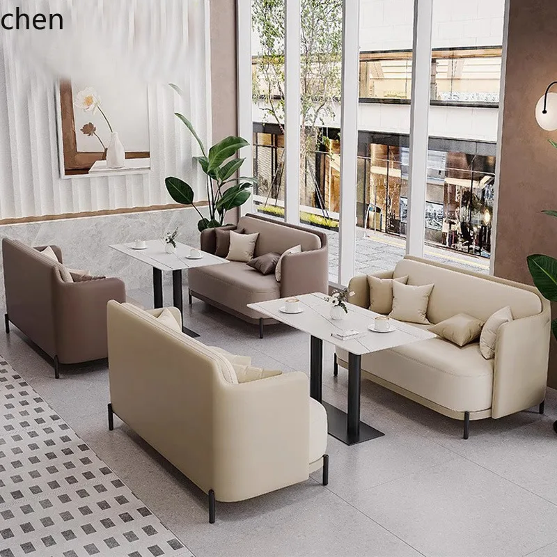 

Furniture Combination Cafe Booth Milk Tea Commercial Dining Reception Soft Seat Sofa