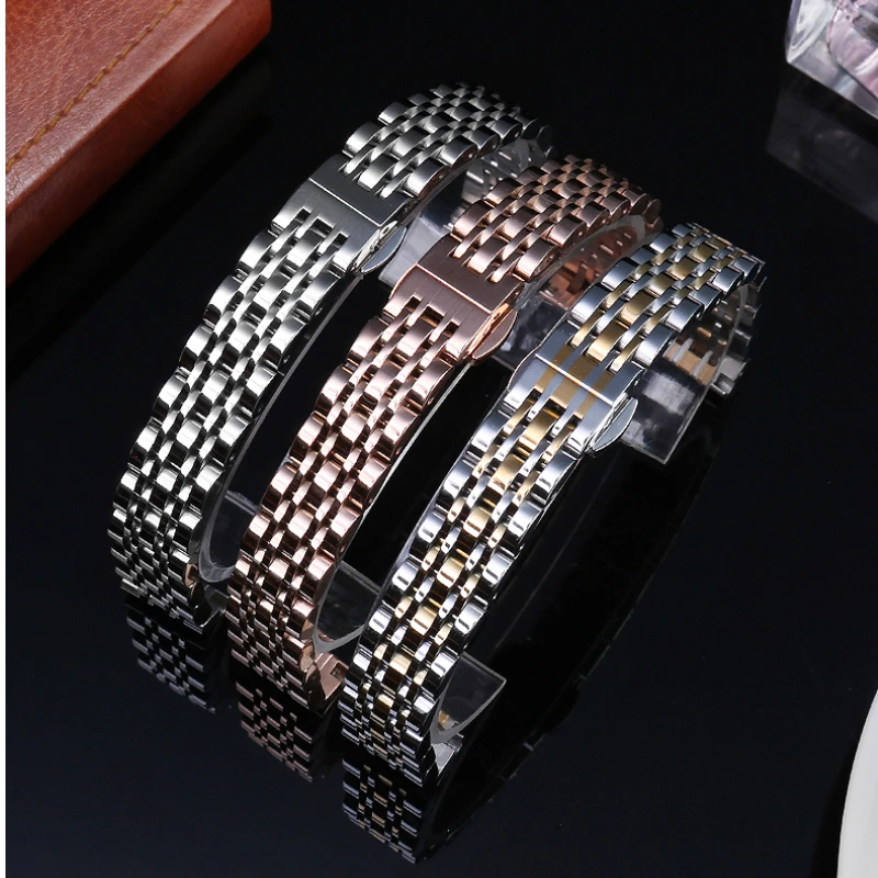 Ladies Stainless Steel Watch Strap Folding buckle 10mm 12mm 14mm 16mm 18mm Small Size Width Watchband for Armani fossil Casio