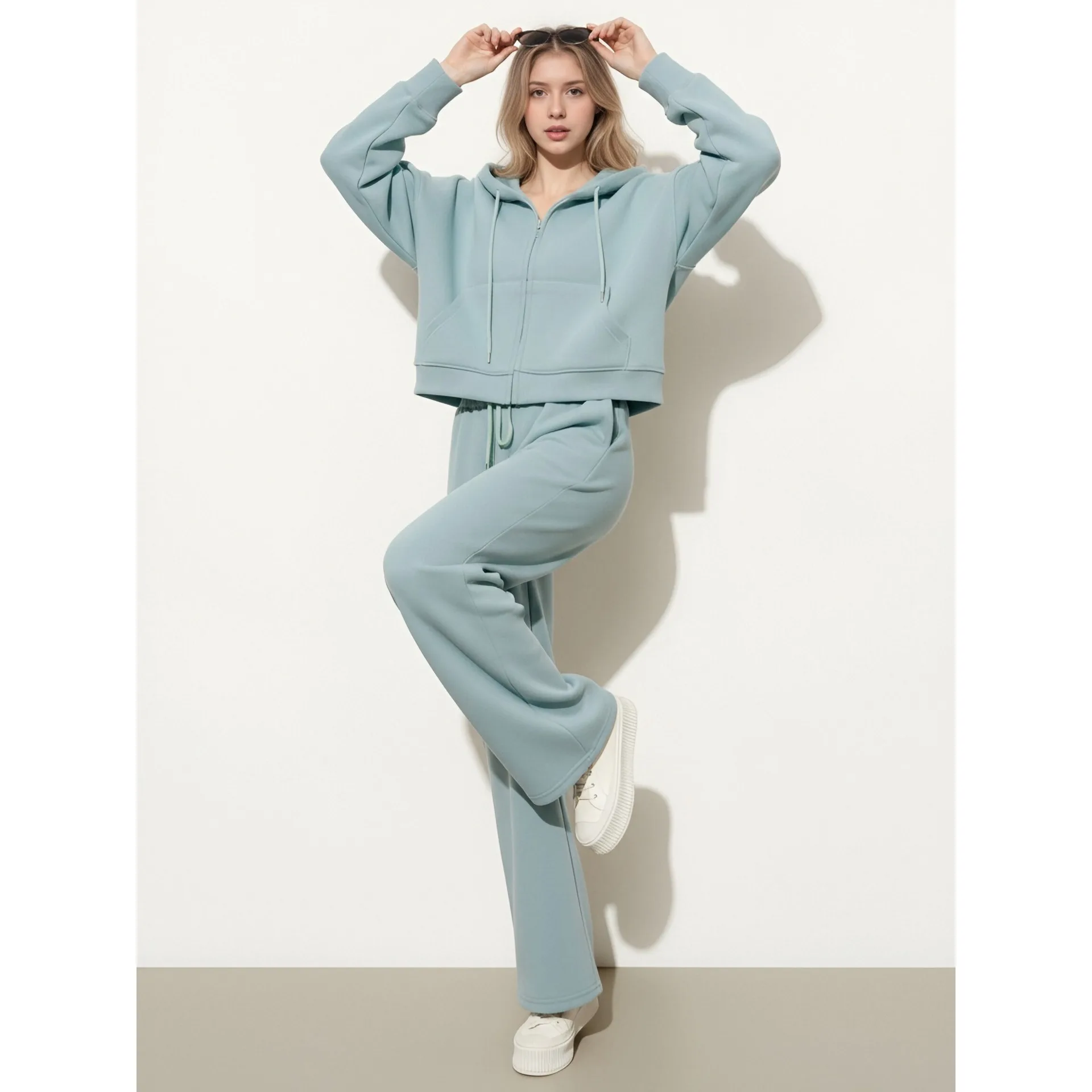 Series Women's Casual Sportswear Set for Autumn and Winter Daily Jogging, Featuring Street Fashion and Loose Fit