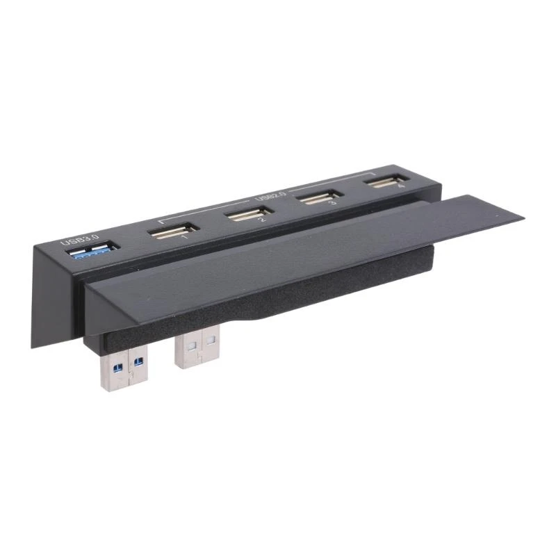 Hochgeschwindigkeits-5-in-1-USB-Hubs für Konsolen, schwarzes Controller-Zubehör, einschließlich 4 x USB 2.0- und USB – Detail 1