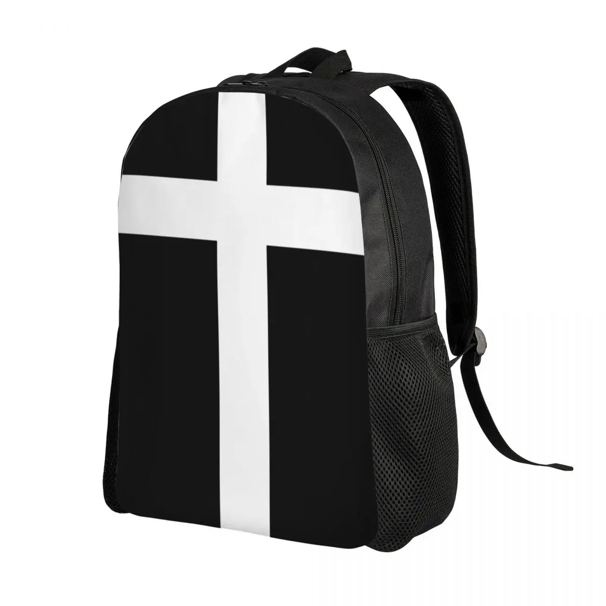 Customized Catholic Jesus Cross Laptop Backpack Men Women Casual Bookbag for College School Students Christian Religious Bag