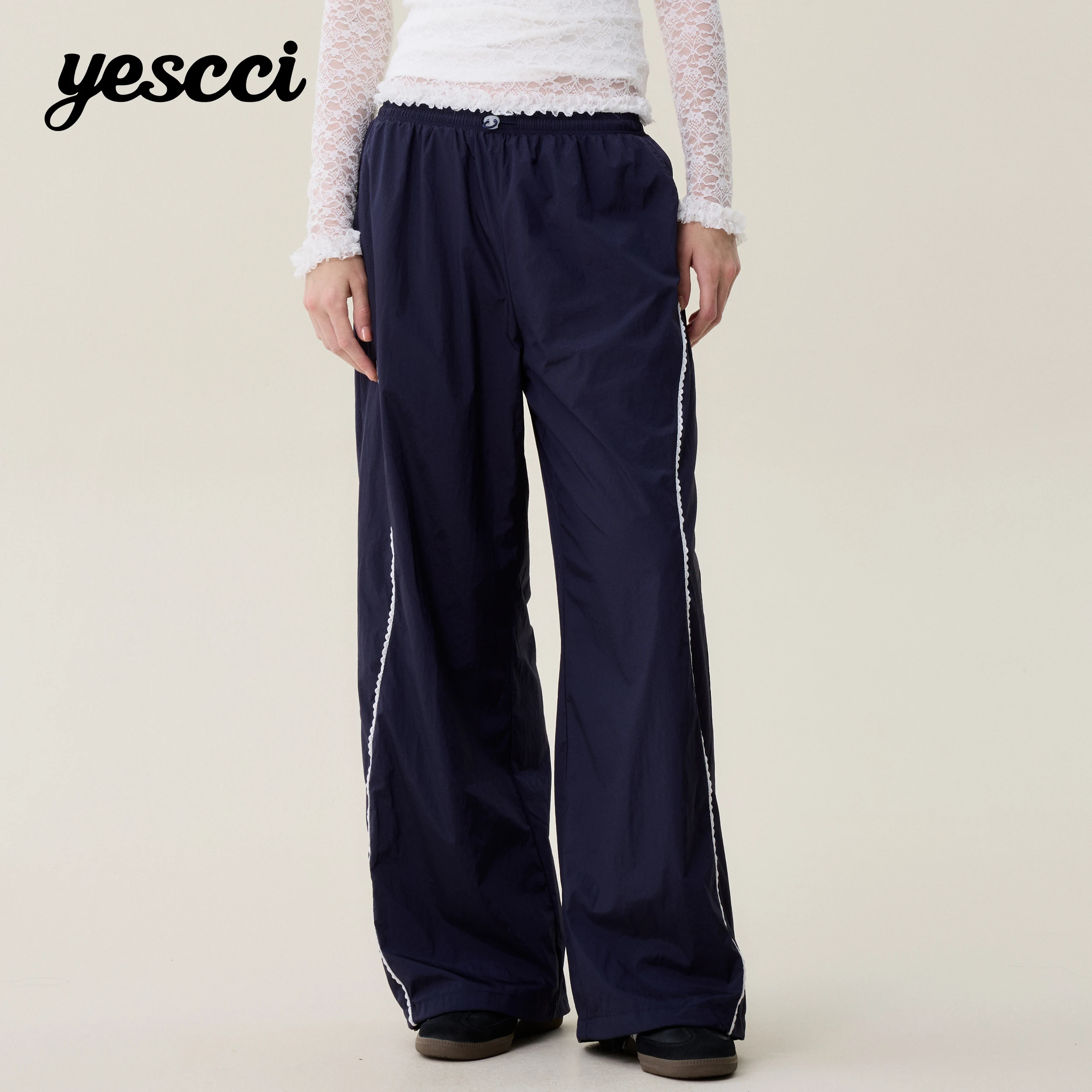 YESCCI Sporty Straight Woman Trousers Casual Side Pockets Multi-style Pants Autumn Mew Daily Versatile Outfit Clothing S55341693