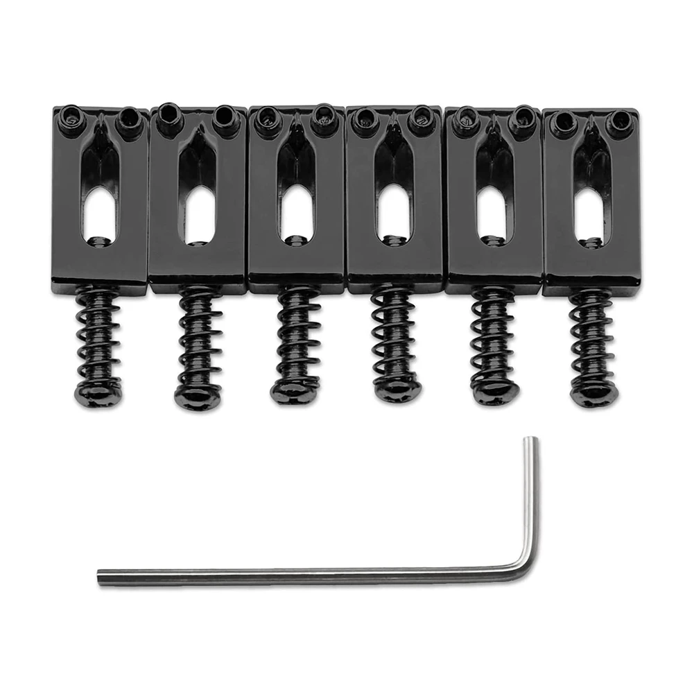 10.5mm Guitar Tremolo Bridge Saddles for Fender Stratocaster Strat Telecaster Tele Electric Guitar Accessories,Black