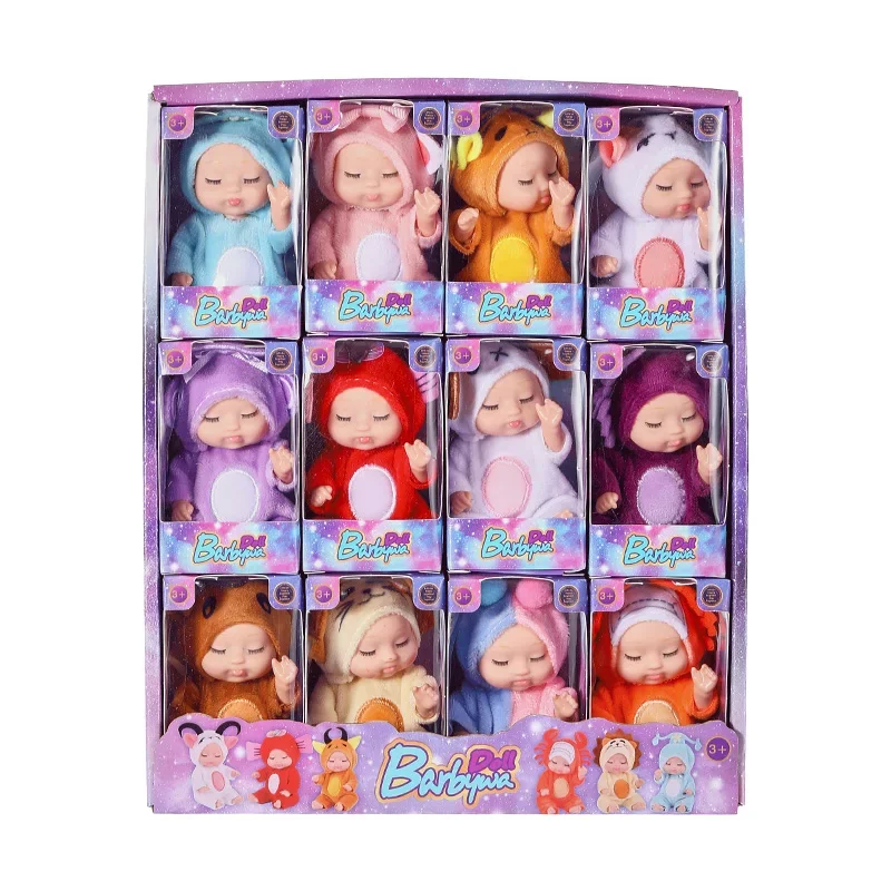 6/12 Teile/satz Schlafen Mini Baby Puppen Reborn Lebensechte Nette Entzückende Puppen Mini mit Kleidung Schlafen Reborn Kleine baby Prinzessin