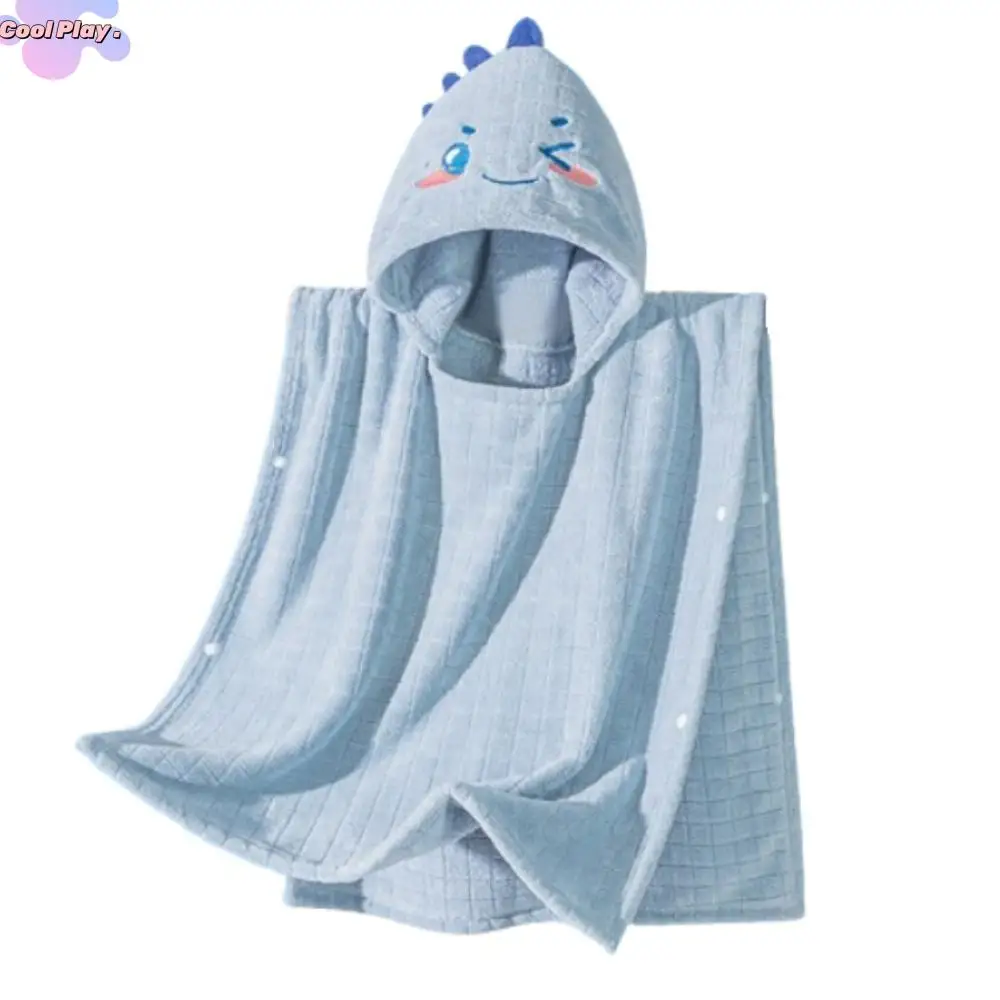 

Cartoon Dinosaur Baby Bath Towel Coral Velvet Soft Cartoon Cloak Towel with Hat Quick-Drying Hooded Bathrobe Sleeping Wrap
