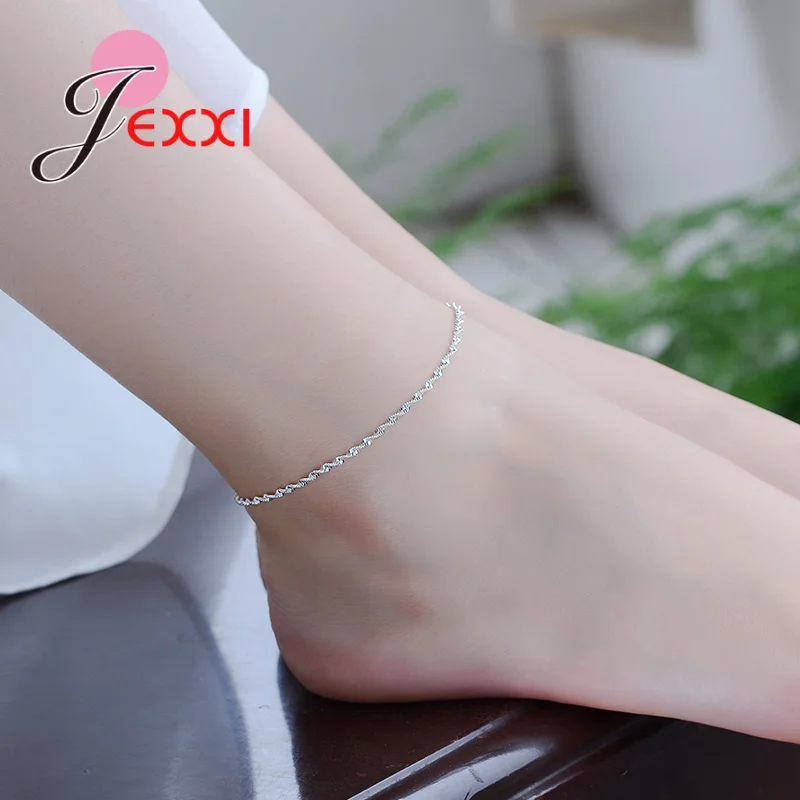 New Arrival Trendy 925 Sterling Silver Anklet On The Leg For Women Girl Beach Anklets Foot Chain For Wedding Jewelry